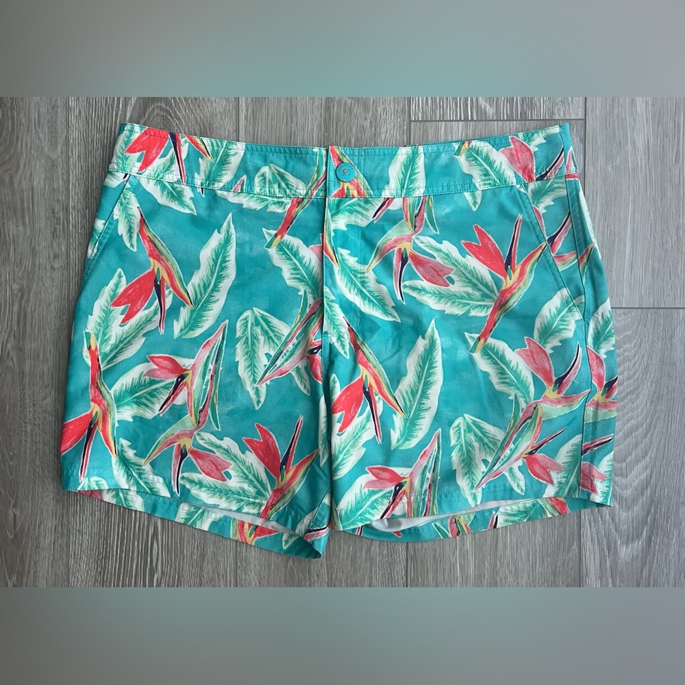 Chubbies Men’s Snap Front Swim Trunks Floral size L